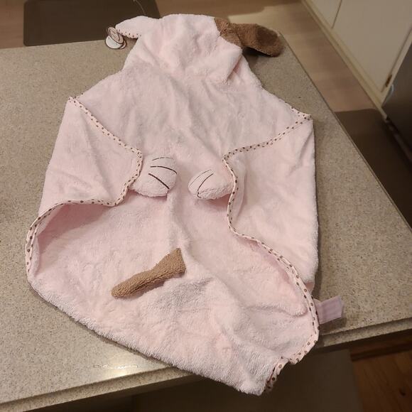 Bearington Baby Collection Pink/Brown Dog Towel Lovey Blanket 100% Cotton NWT - Picture 4 of 9